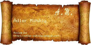 Ádler Mihály névjegykártya